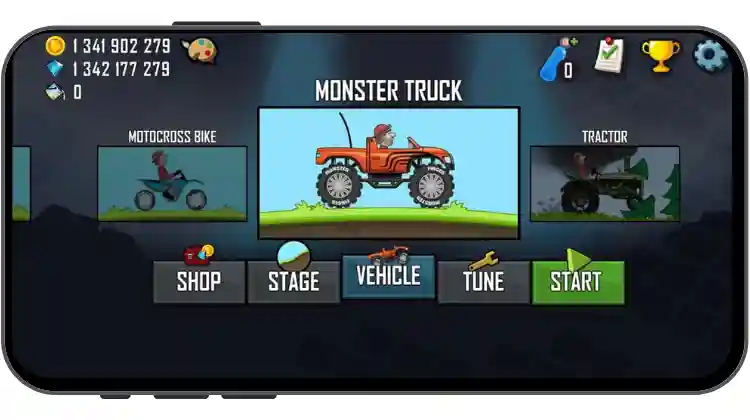 Hill Climb Racing Mod APK V1.67.0 2025 (Unlimited Money) 21 Experiment with Vehicles