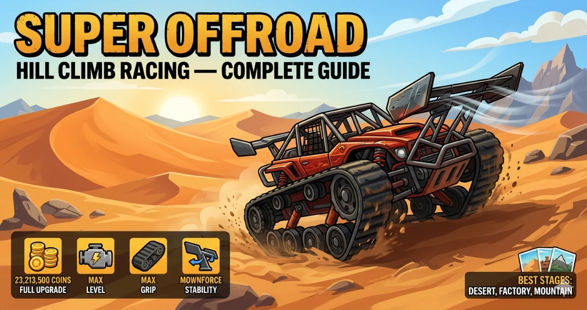 super offroad hill climb racing guide.