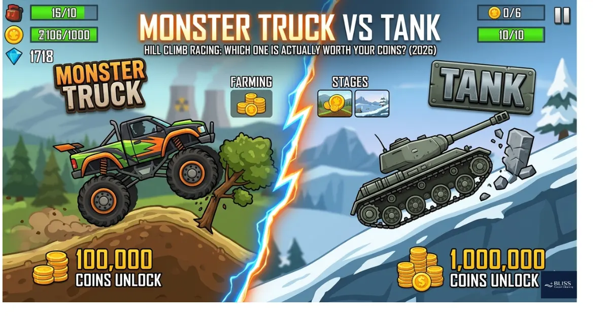 Monster Truck vs Tank Hill Climb Racing: Which One is Actually Worth Your Coins? 1 monster truck vs tank hill climb racing